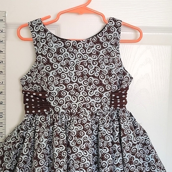 Sweet Heart Rose Dress, Size 4T, Color Chocolate & Mint. - Picture 3 of 14